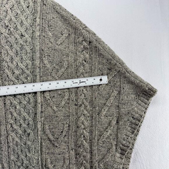 Vintage Fox Run Sweater Shawl Cape Poncho Wool Chunky Fisherman Pullover 90s - Picture 4 of 9